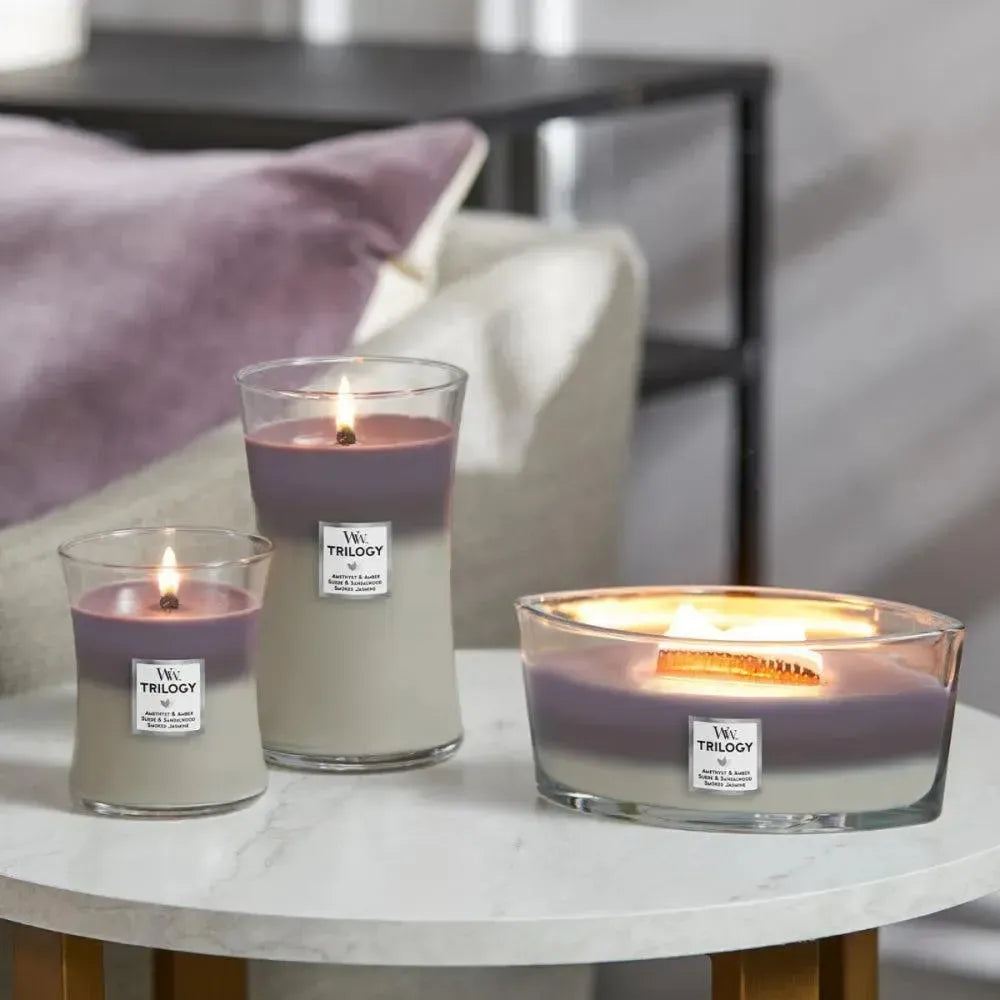 Woodwick Candles Trilogy Amethyst Sky 275g Candle-Candles2go