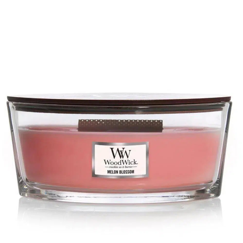 Woodwick Melon Blossom 453g Ellipse Candle-Candles2go